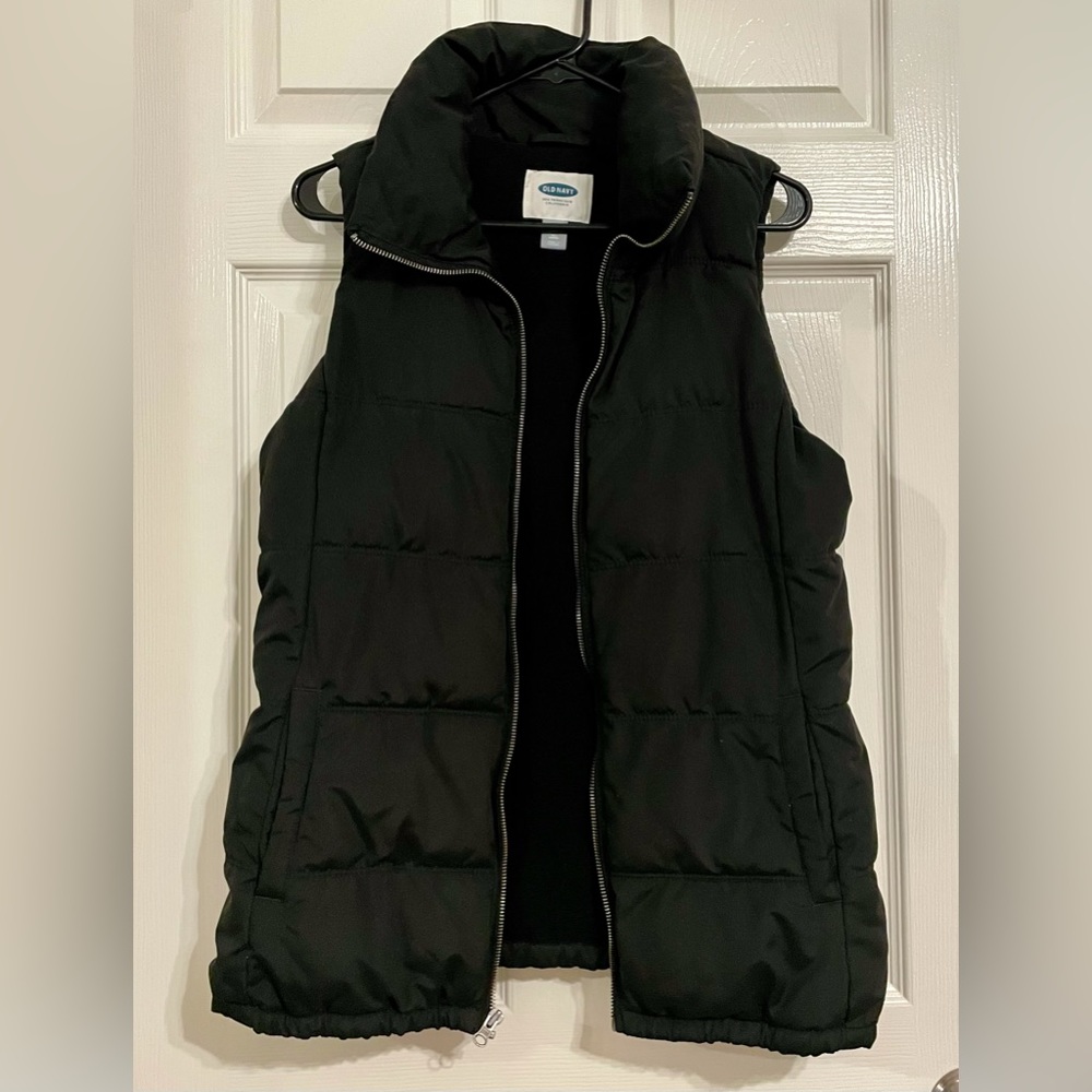 Black Zip-Up Puffer Old Navy Vest